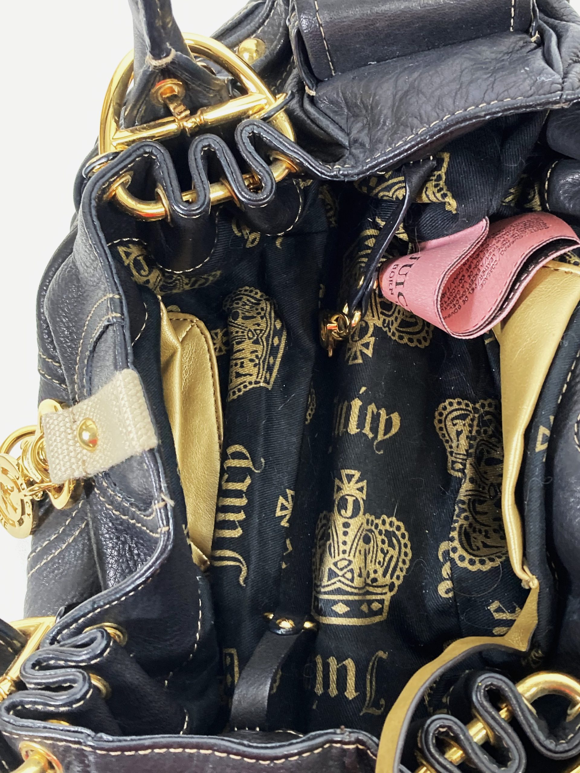 Juicy Couture - Y2k - bag - women - vintage - leather - black/gold