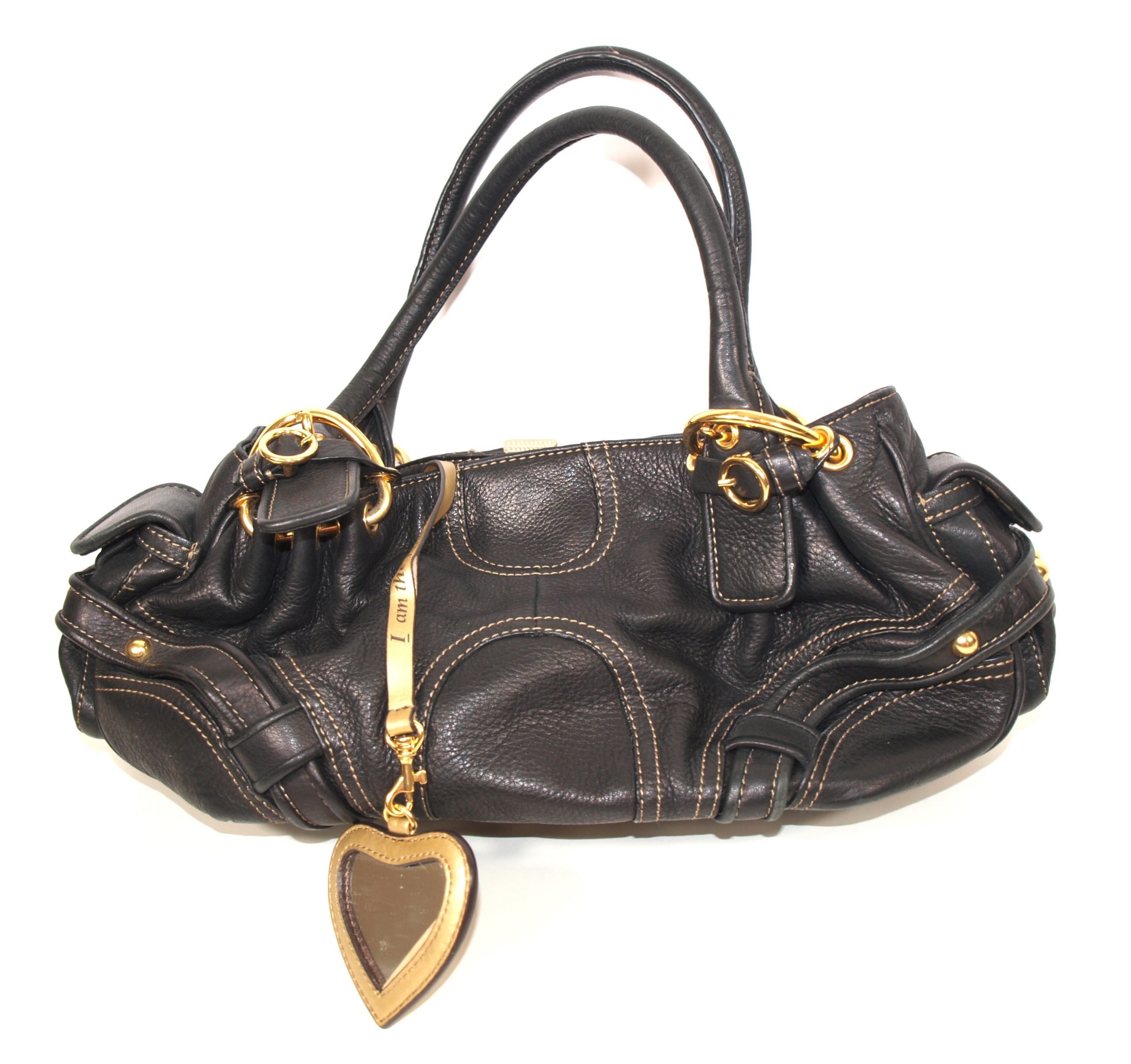Juicy Couture - Y2k - bag - women - vintage - leather - black/gold