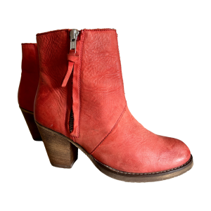 Tango leren enkellaarsjes rood maat 37