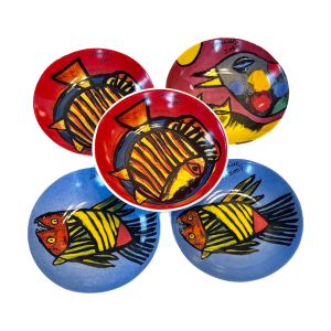 Een set van 5 Corneille schaaltjes. - Diameter 12 cm - In perfecte staat