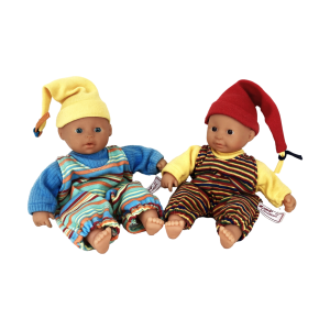 2 Schattige babypopjes met zacht lijfje van Zapf Creation. Hoogte: 22 cm. Het ene popje heeft blauwe oogjes en het andere bruine. Met originele kleertjes. In onbespeelde staat.