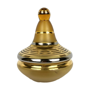 Image of Brüder Podbira – Verguld glazen dekselpot – Ca. 1935/55 (Preloved)