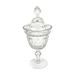 Image of Antieke glazen gemberpot met deksel – Geslepen (Preloved)