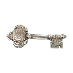 Image of Vintage sleutel broche met wapen van Parijs – ca. 1950 (Preloved)