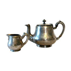 Christofle Silver-Plated Teapot and Ercuis Milk Jug