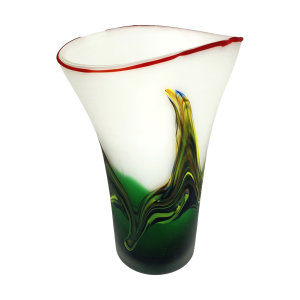 Image of Essie Zareh – Handgeblazen gelaagde Baijan vaas – Kunstglas (Preloved)