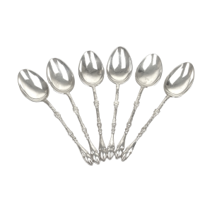 Image of 6 Verzilverde bokkenpoot advocaat lepeltjes (Preloved)