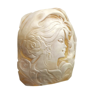 Image of Handgesneden schelp camee – Art Nouveau stijl (Preloved)
